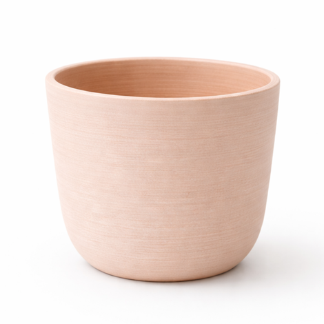Modern Scandi Style Indoor Plant Pot 10cm & 12.5cm Clay Colour - Small Planter + Drip Tray with Textured Matte Finish for Houseplants